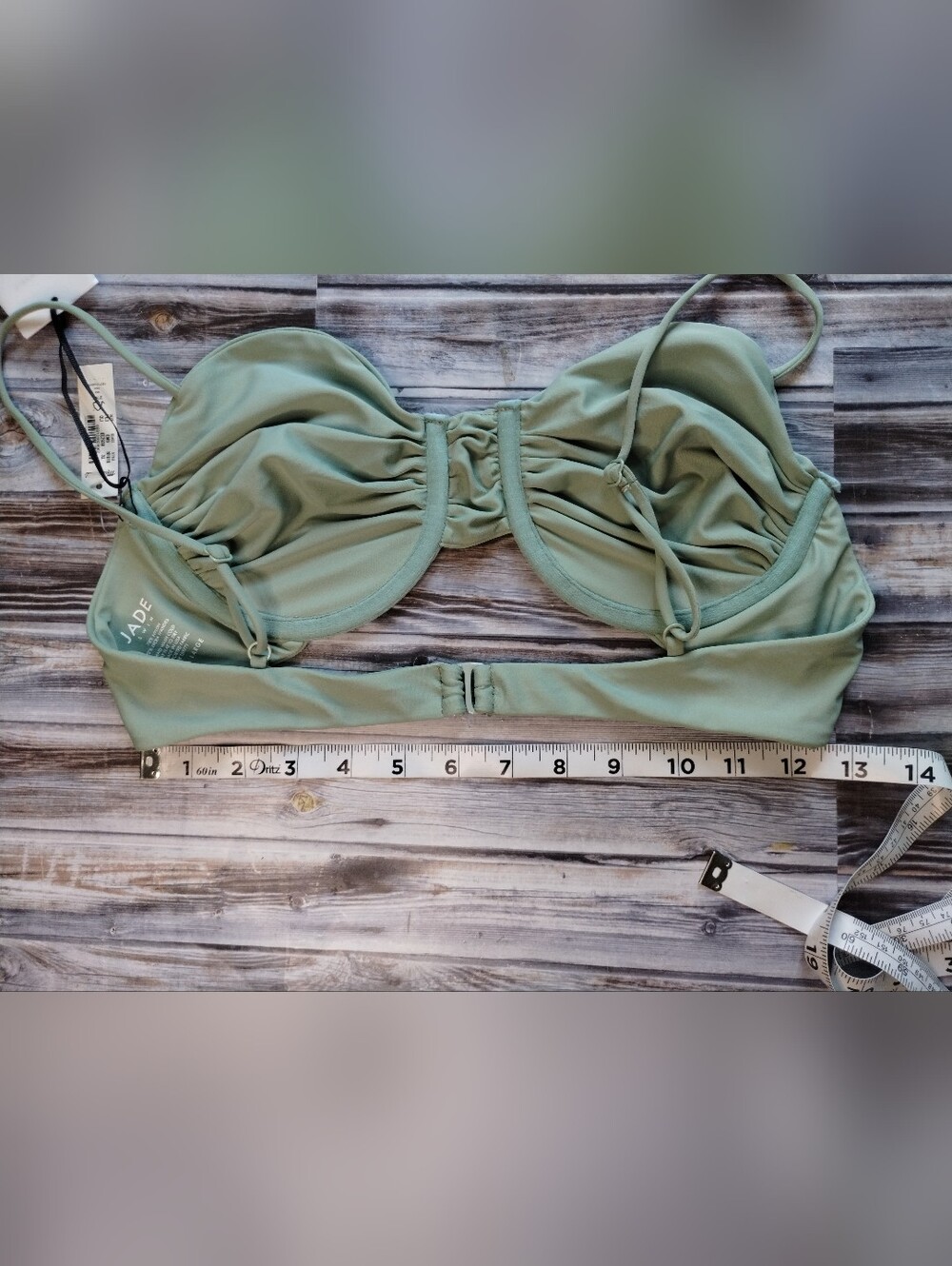 Jade Sage Green Ruched Swim Top - Picture 4 of 6